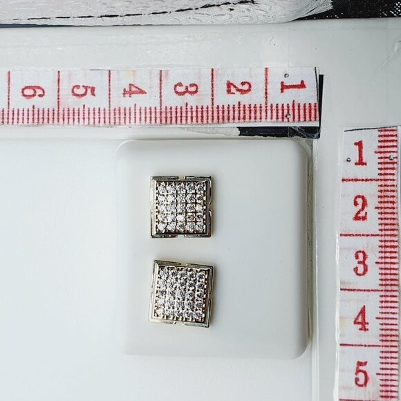 "14K Gold Plated Cubic Zircon Earrings, EVBRS466 - Picture 5 of 9